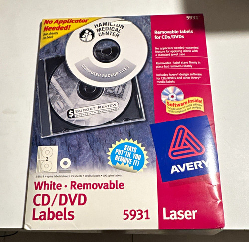 Avery white removable - white, cd/dvd